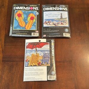 Dimensions Counted Cross Stitch Kit 7"X5" Lighthouse Summer Beach Chairs